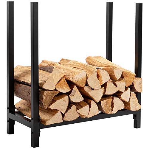 DOEWORKS Firewood Log Rack 2 FT Solid Firewood Storage Black Steel Firewood Carrier Holder for IndoorOutdoor Fireplace
